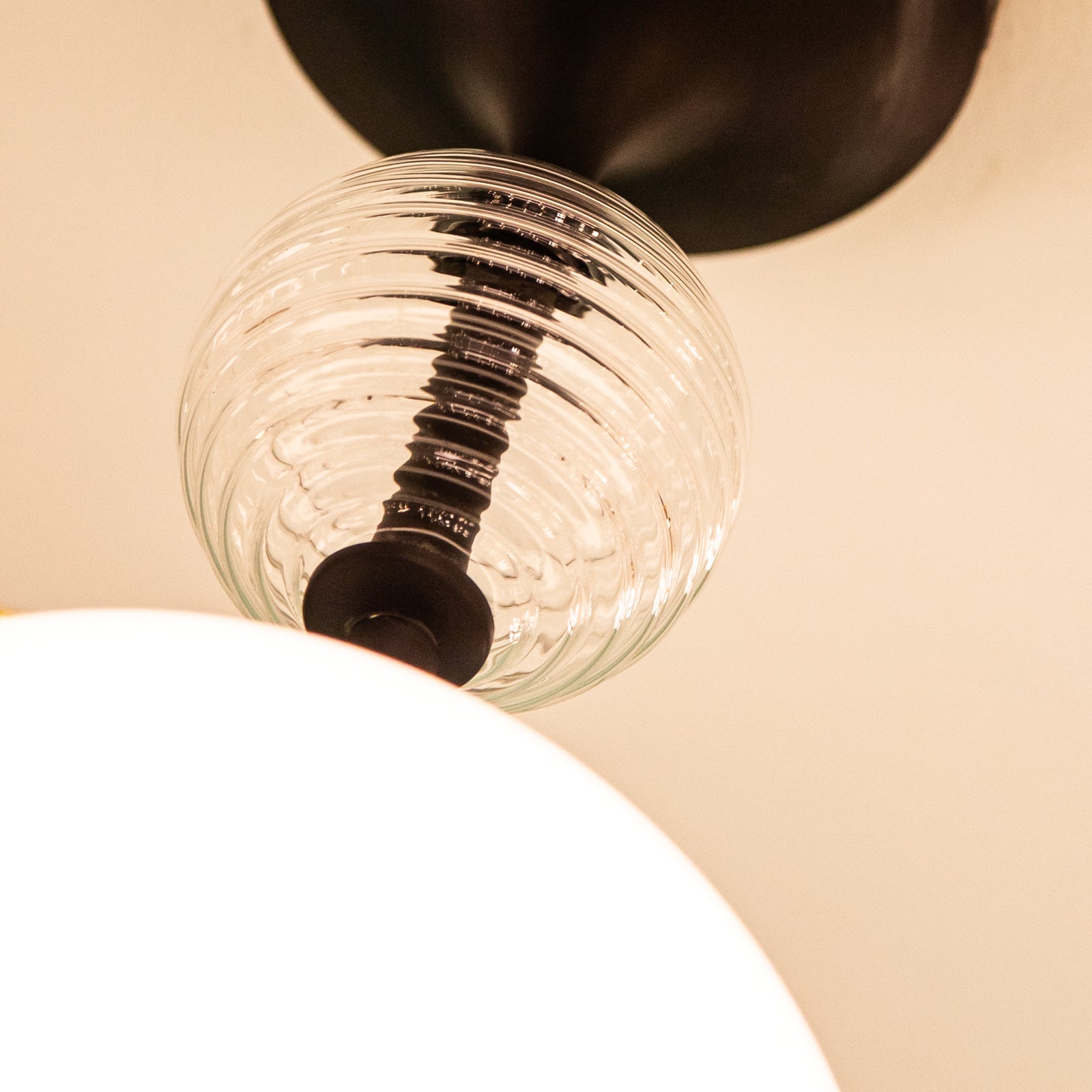 Celia 8-in Matte Black/Opal Glass 1 Light Semi Flush Mount