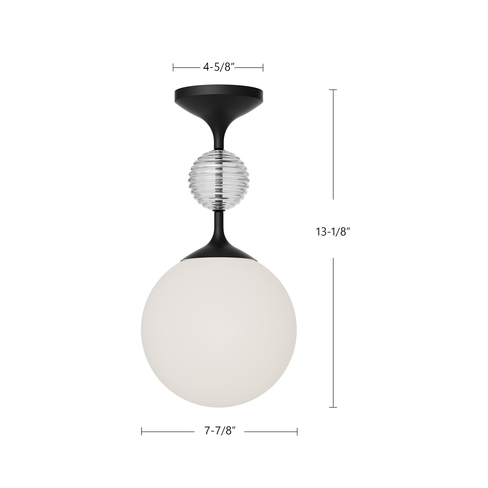 Celia 8-in Brushed Gold/Opal Glass 1 Light Semi Flush Mount