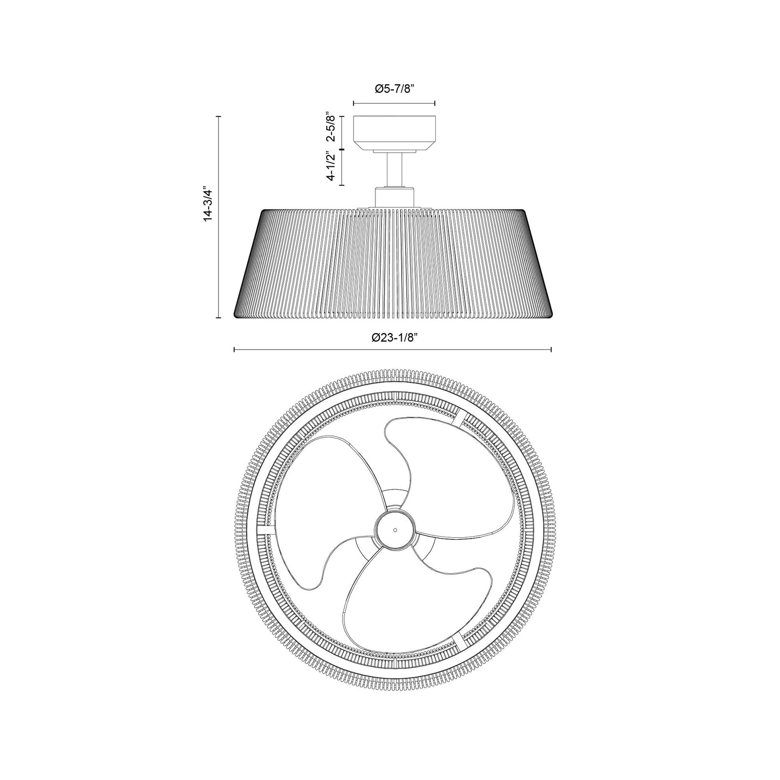 Isla 24-in Matte Black/Braided Rope FAN + LED Ceiling Fan