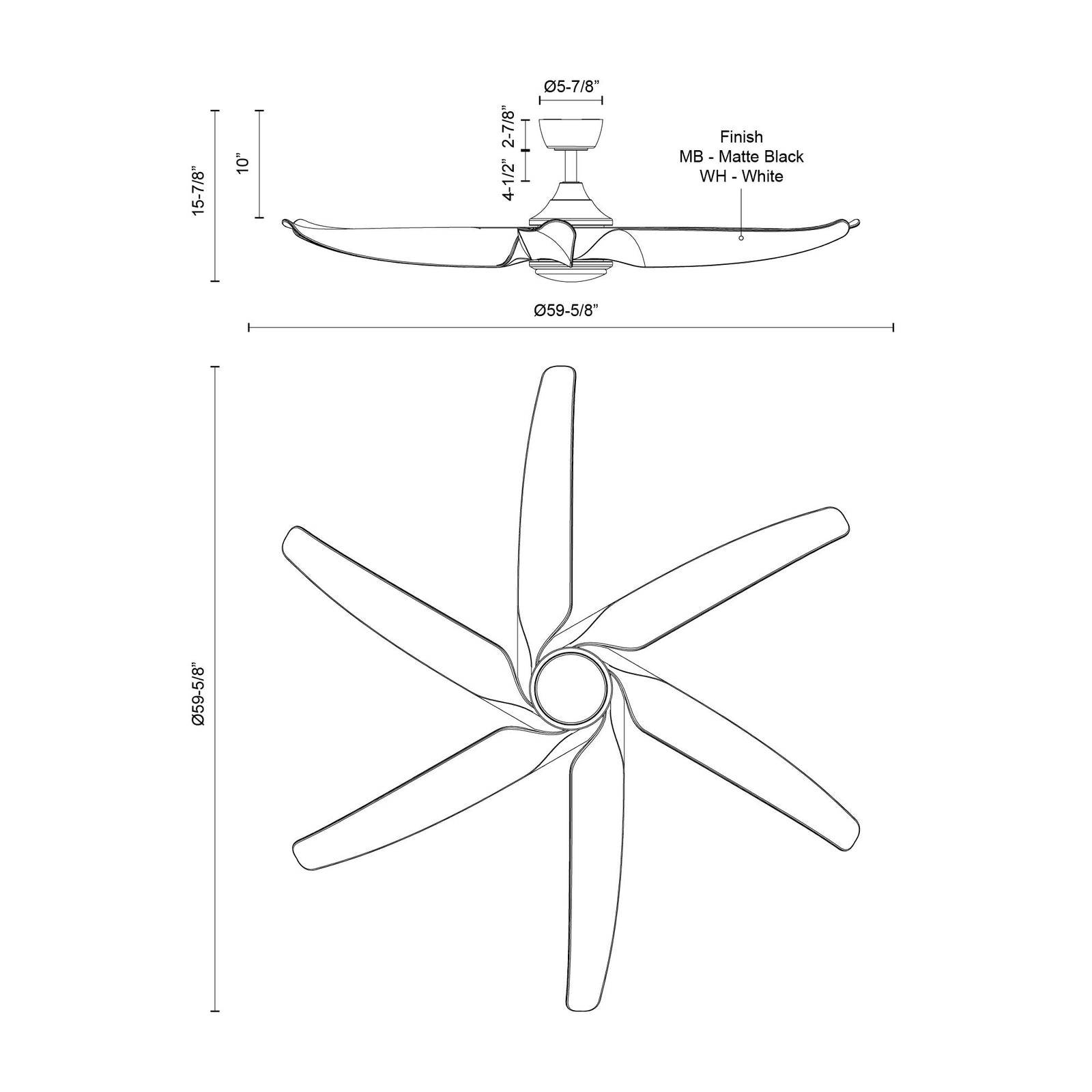 Coronado 60-in Matte Black LED Ceiling Fan