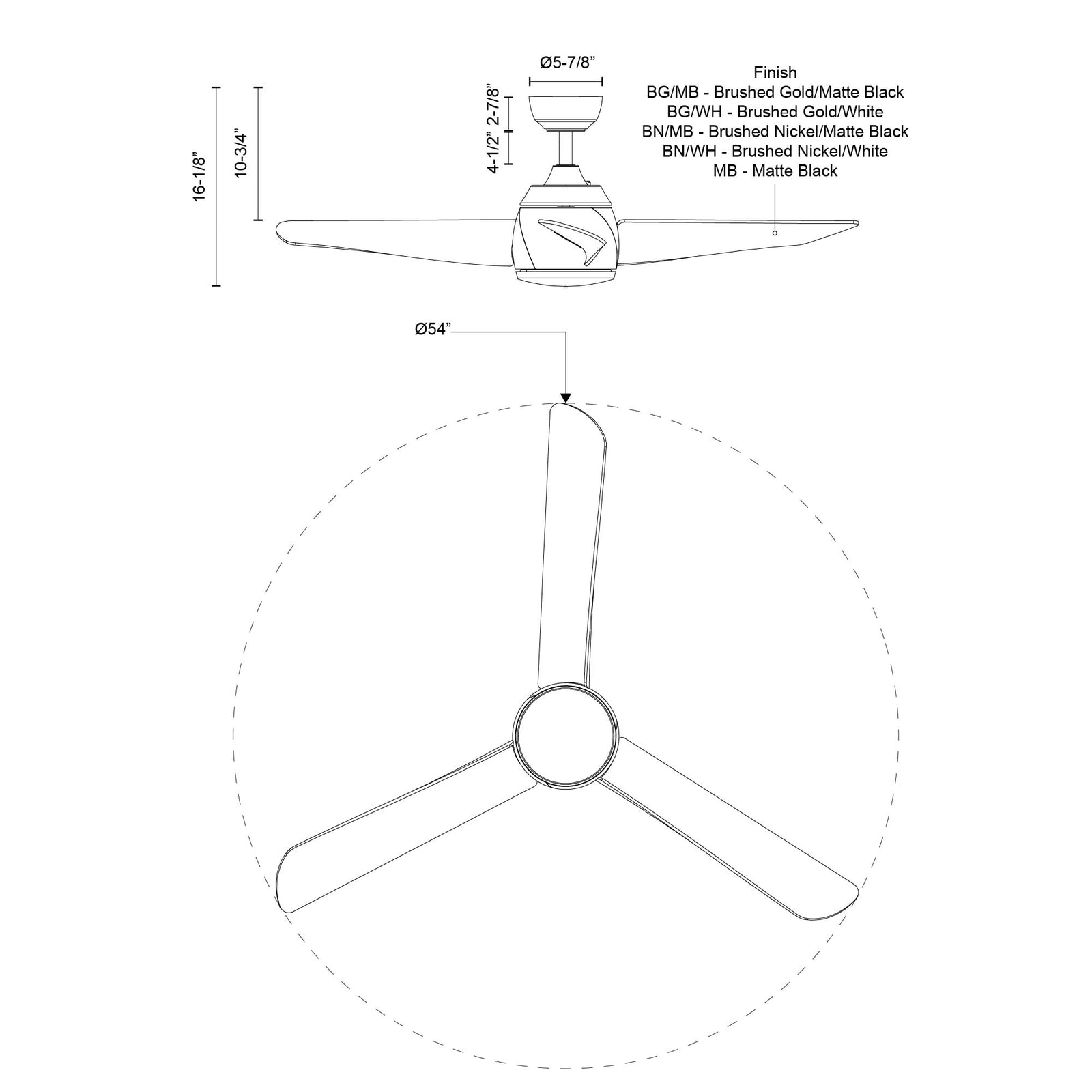 Thalia 54-in Matte Black LED Ceiling Fan