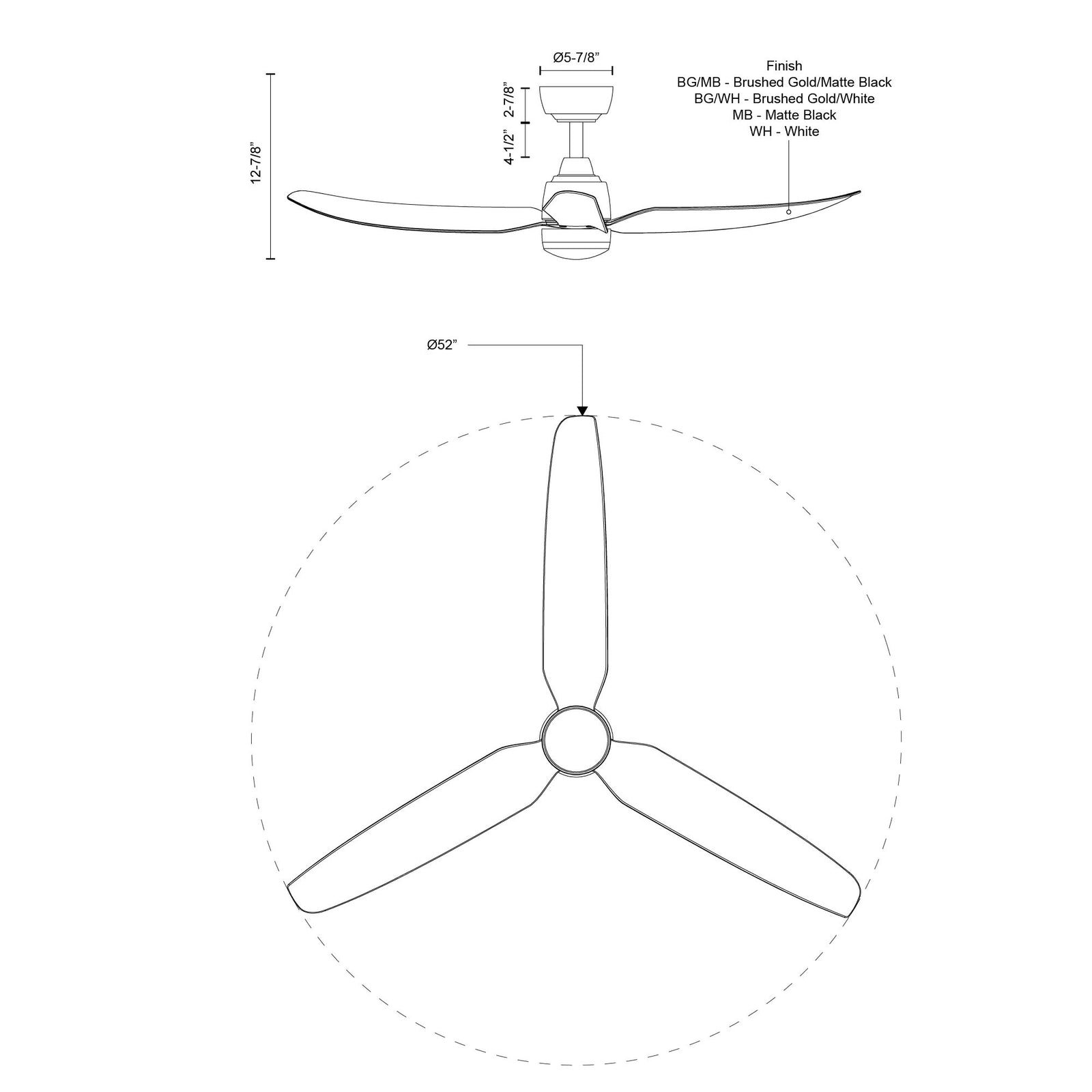 Hugo 52-in Matte White LED Exterior Ceiling Fan