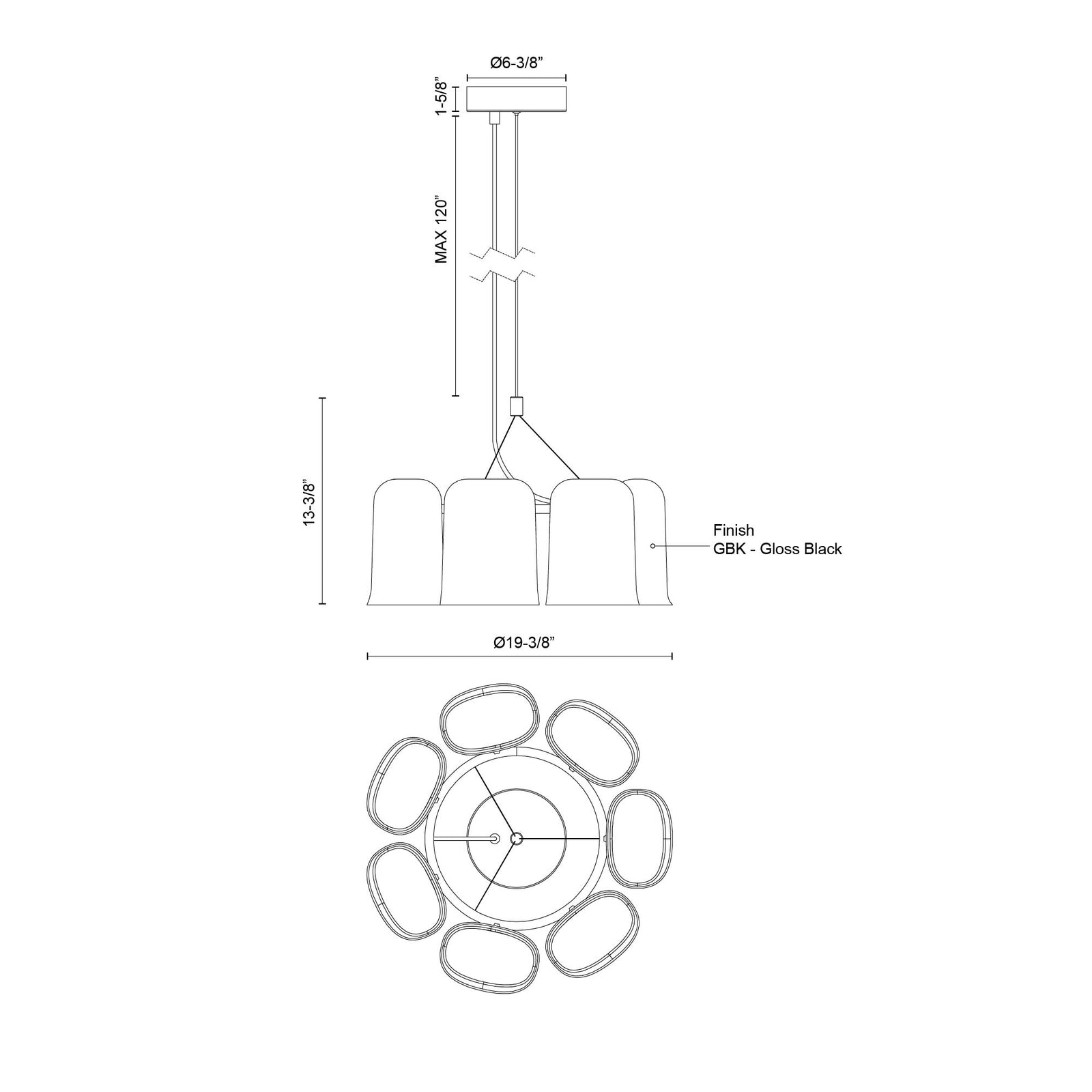 Bell 20-in Vintage Brass LED Chandelier