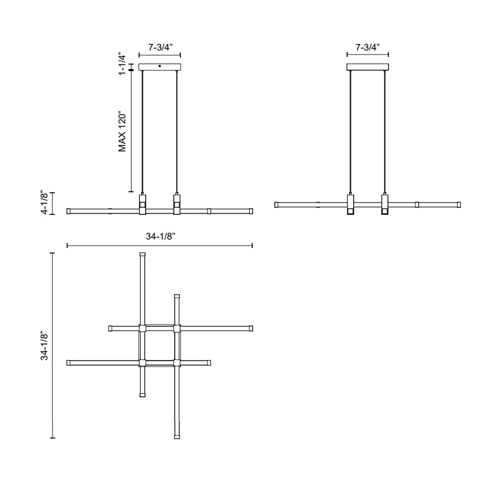 Blade 34-in Black LED Chandeliers