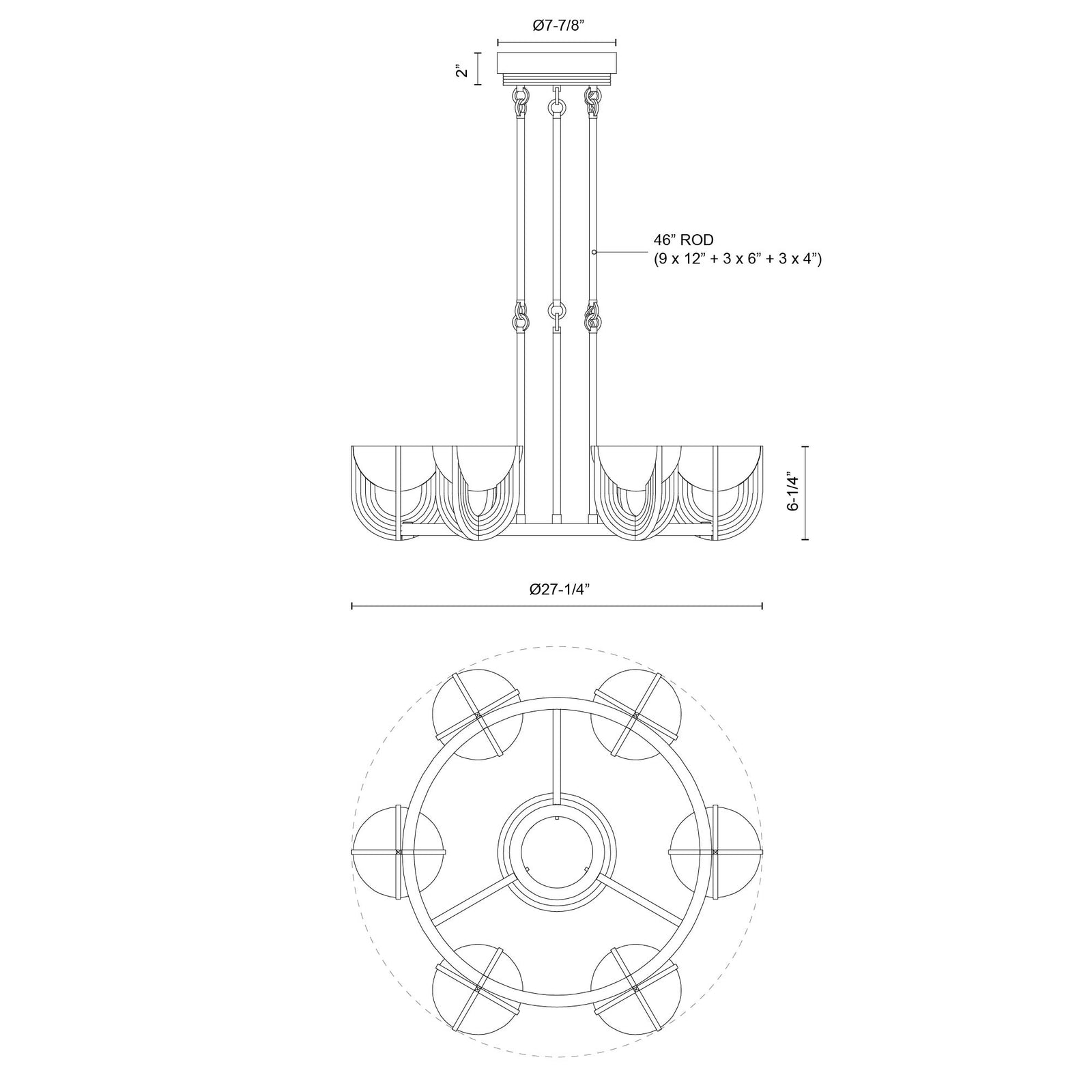 Colette 27-in Urban Bronze/Alabaster LED Chandelier