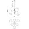 Alba 32-in Aged Gold / Opal Glass 6 Lights Chandelier