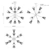 Cosmo 39-in Brushed Nickel/Glossy Ribbed Opal Glass Socket Chandelier