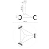 Perth 40-in White/Opal Glass 3 Lights Chandelier