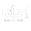 Bridgette 45-in Brushed Gold/White Linen Socket Chandelier