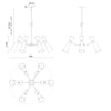 Blake 32-in Matte Black/Aged Gold Socket Chandelier