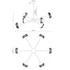 Daphne 38-in Matte Black/Brown Cotton Rope 6 Lights Chandelier