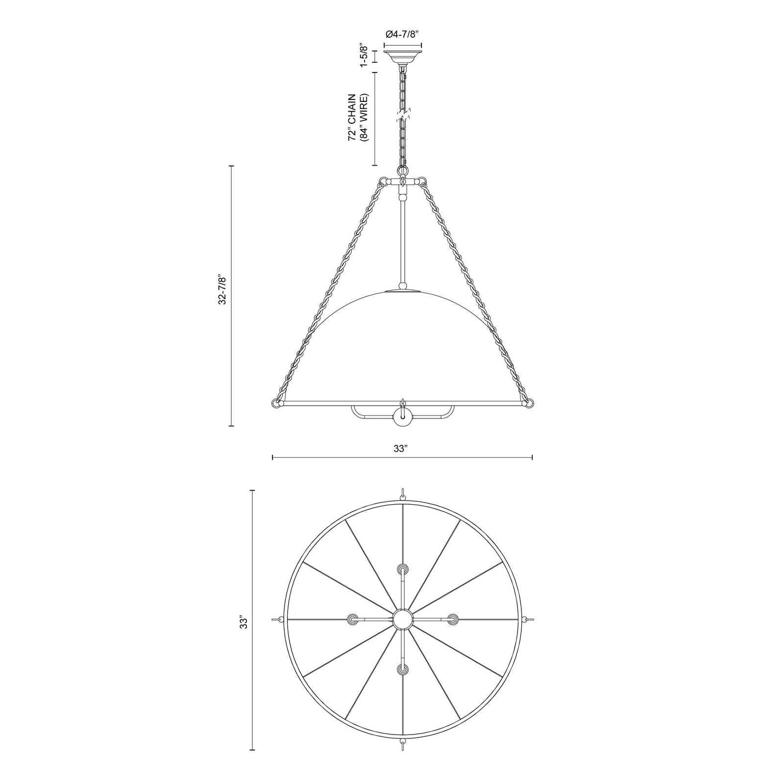 Crosby 33-in Matte Black Socket Chandelier