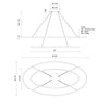 Ovale 54-in Two-Tier White LED Chandelier