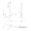 Amara 32-in Black/Glossy Opal Glass LED Chandeliers