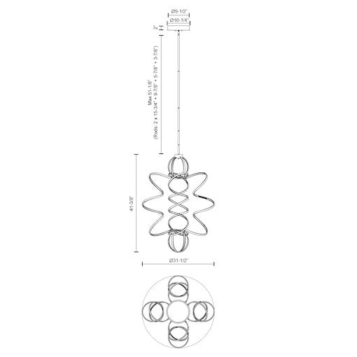 Synergy 41-in Black LED Chandeliers