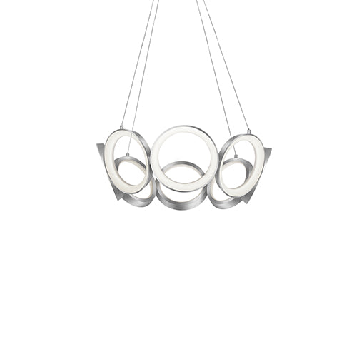 Oros 24-in Antique Silver LED Chandeliers