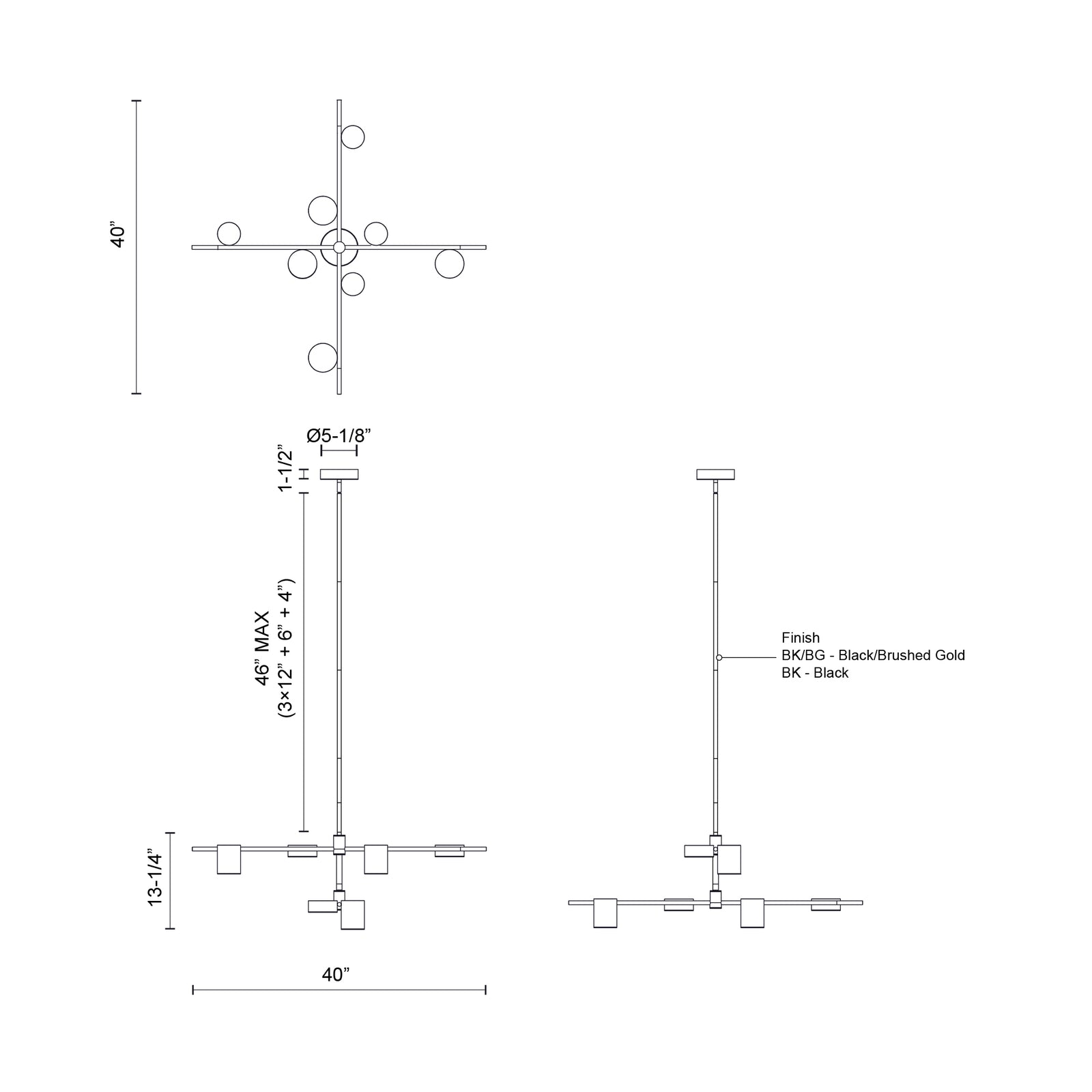 Jayden 40-in Black LED Chandeliers
