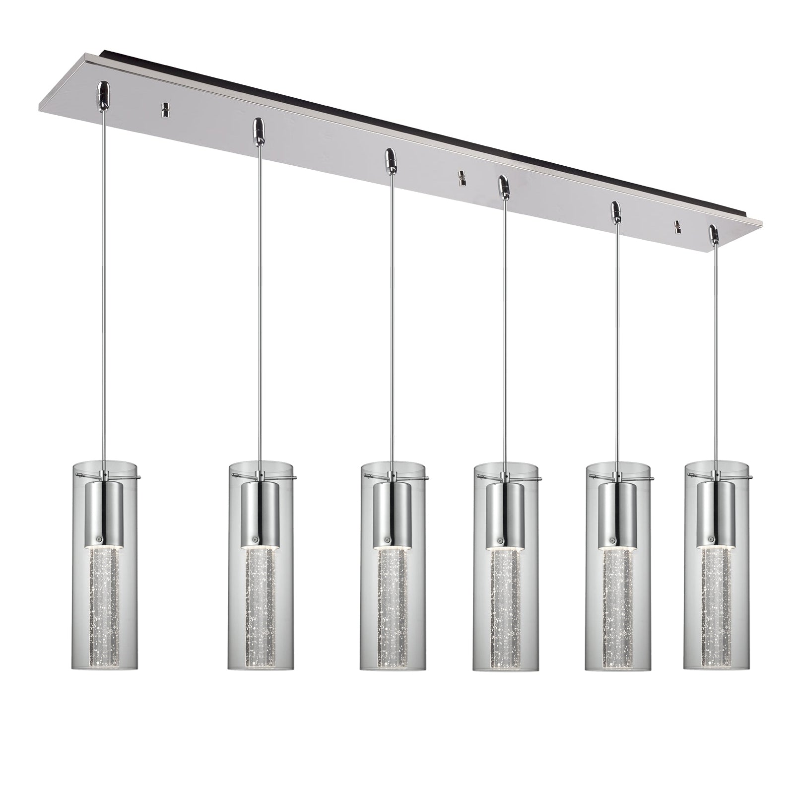 Champagne 42-in Chrome 6-Light Multi Pendant