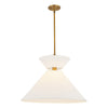 Chapelle 22-in Aged Gold/White Linen 1 Light Pendant