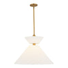 Chapelle 22-in Aged Gold/White Linen 1 Light Pendant