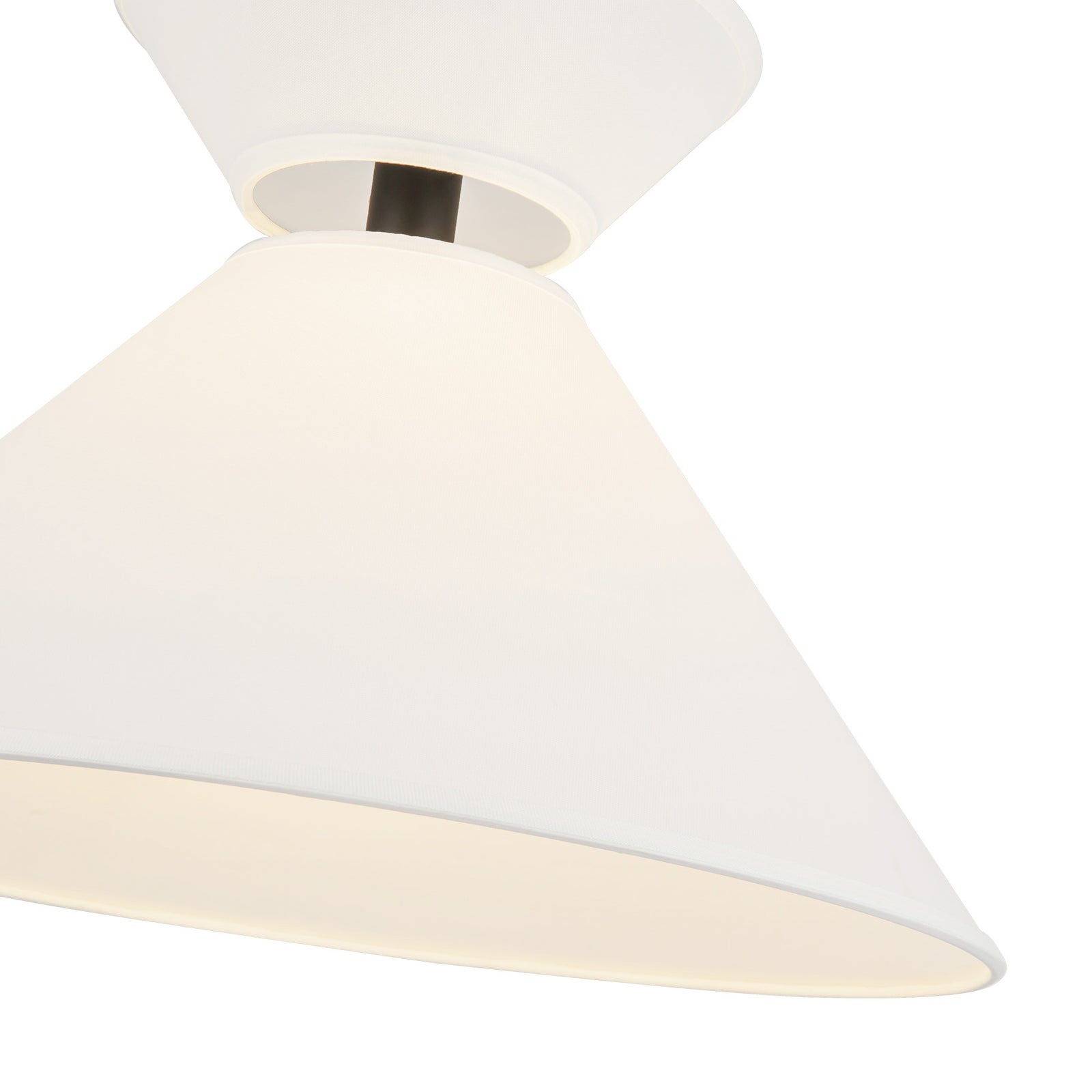 Chapelle 22-in Matte Black/White Linen 1 Light Pendant