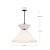Chapelle 22-in Matte Black/White Linen 1 Light Pendant