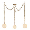 Cherise Brushed Gold/Glossy Ribbed Opal Glass Socket 7-in Multi Pendant