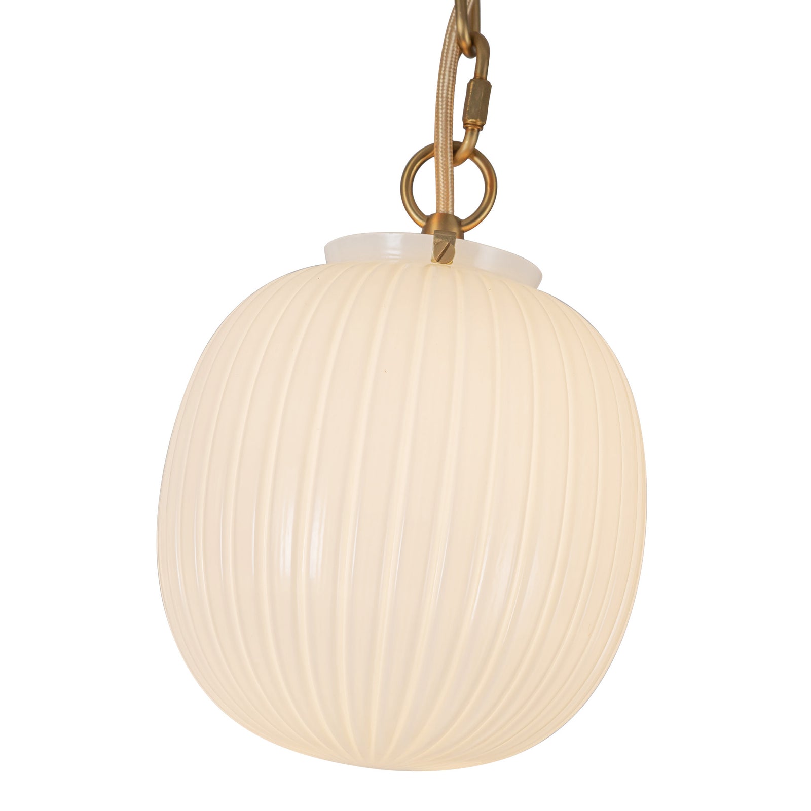 Cherise Brushed Gold/Glossy Ribbed Opal Glass Socket 7-in Multi Pendant