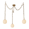 Cherise Brushed Gold/Glossy Ribbed Opal Glass Socket 7-in Multi Pendant