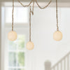 Cherise Brushed Gold/Glossy Ribbed Opal Glass Socket 7-in Multi Pendant