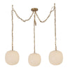 Cherise Brushed Gold/Glossy Ribbed Opal Glass Socket 12-in Multi Pendant