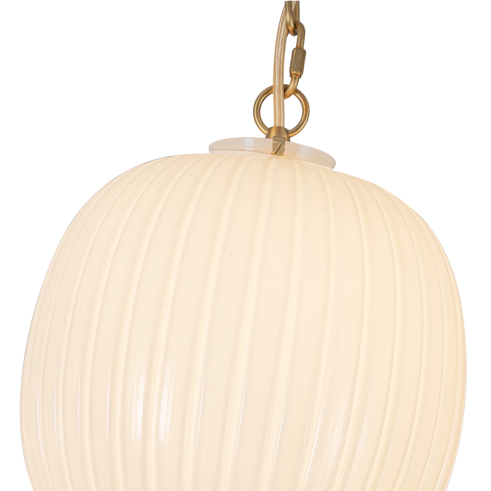 Cherise Brushed Gold/Glossy Ribbed Opal Glass Socket 12-in Multi Pendant