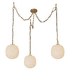 Cherise Brushed Gold/Glossy Ribbed Opal Glass Socket 12-in Multi Pendant