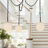 Cherise Matte Black/Glossy Ribbed Opal Glass Socket 12-in Multi Pendant