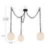Cherise Matte Black/Glossy Ribbed Opal Glass Socket 12-in Multi Pendant