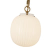 Cherise 7-in Brushed Gold/Glossy Ribbed Opal Glass Socket Pendant