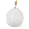 Cherise 7-in Brushed Gold/Glossy Ribbed Opal Glass Socket Pendant