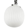 Cherise 7-in Matte Black/Glossy Ribbed Opal Glass Socket Pendant