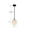 Cherise 7-in Matte Black/Glossy Ribbed Opal Glass Socket Pendant