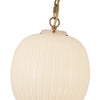 Cherise 12-in Brushed Gold/Glossy Ribbed Opal Glass Socket Pendant