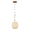 Cherise 12-in Brushed Gold/Glossy Ribbed Opal Glass Socket Pendant