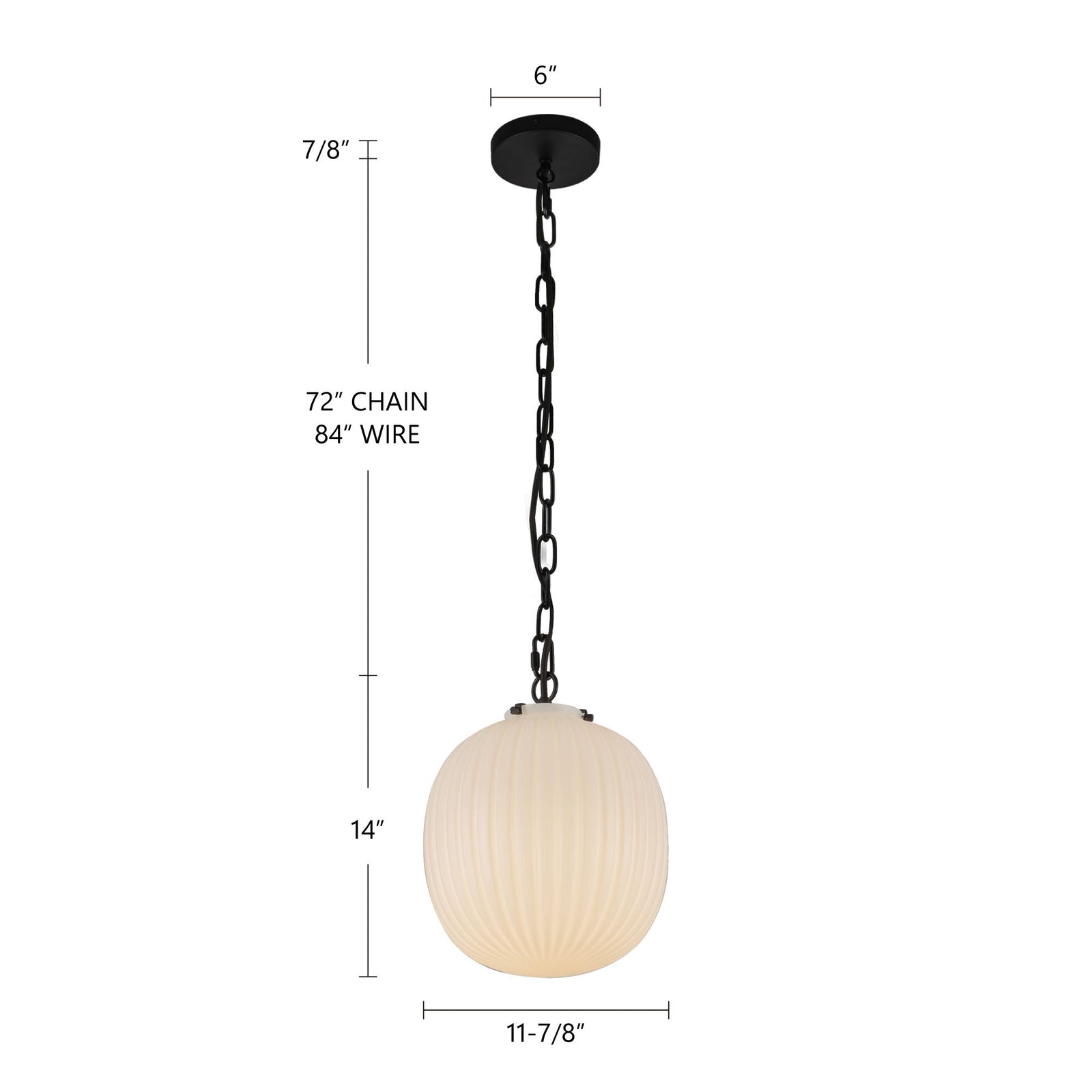 Cherise 12-in Brushed Gold/Glossy Ribbed Opal Glass Socket Pendant
