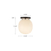 Cherise 7-in Matte Black/Glossy Ribbed Opal Glass Socket Semi-Flush Mount