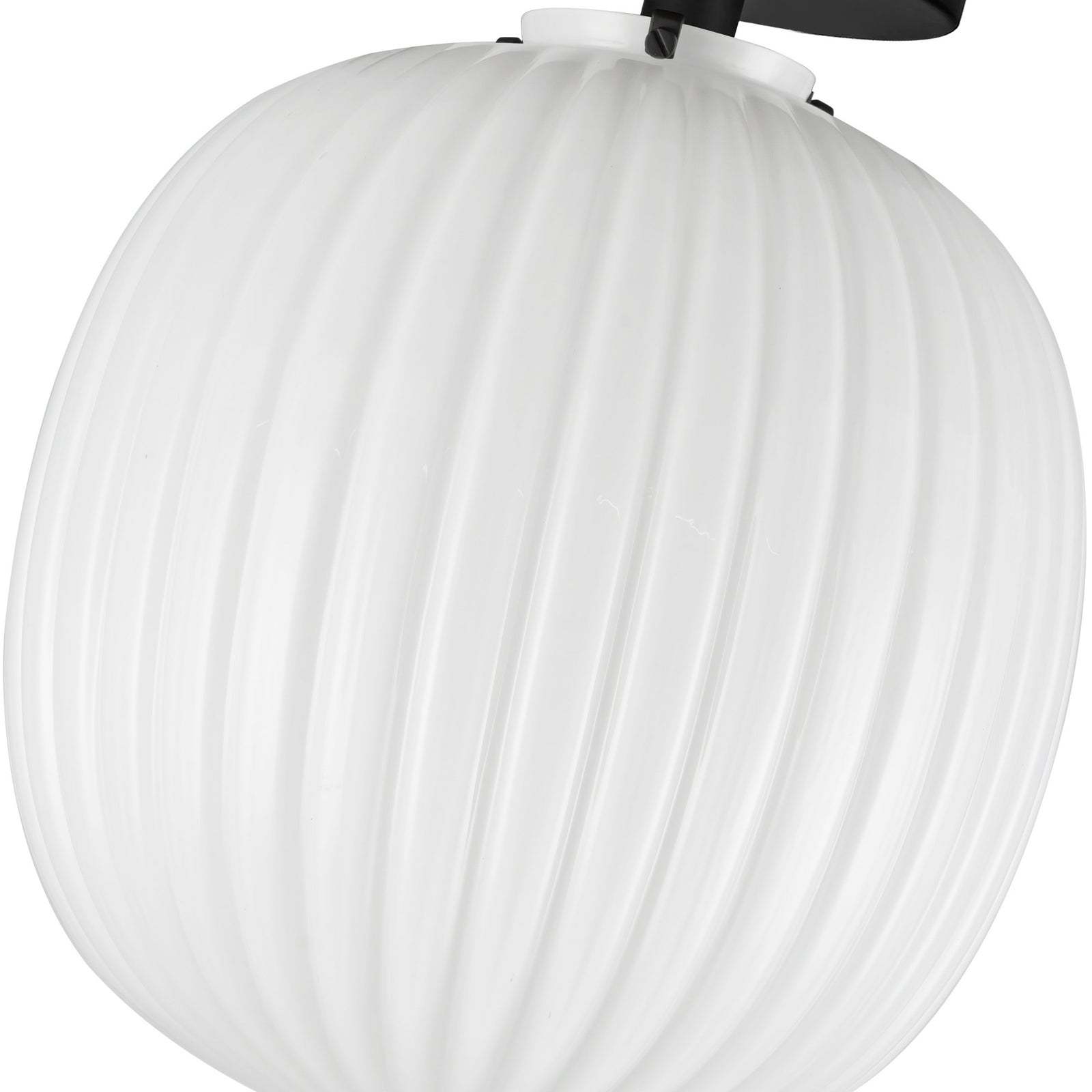 Cherise 12-in Matte Black/Glossy Ribbed Opal Glass Socket Semi-Flush Mount