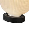 Cherise 7-in Matte Black/Glossy Ribbed Opal Glass Socket Table Lamp