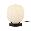 Cherise 7-in Matte Black/Glossy Ribbed Opal Glass Socket Table Lamp