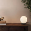 Cherise 7-in Matte Black/Glossy Ribbed Opal Glass Socket Table Lamp