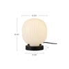 Cherise 7-in Matte Black/Glossy Ribbed Opal Glass Socket Table Lamp