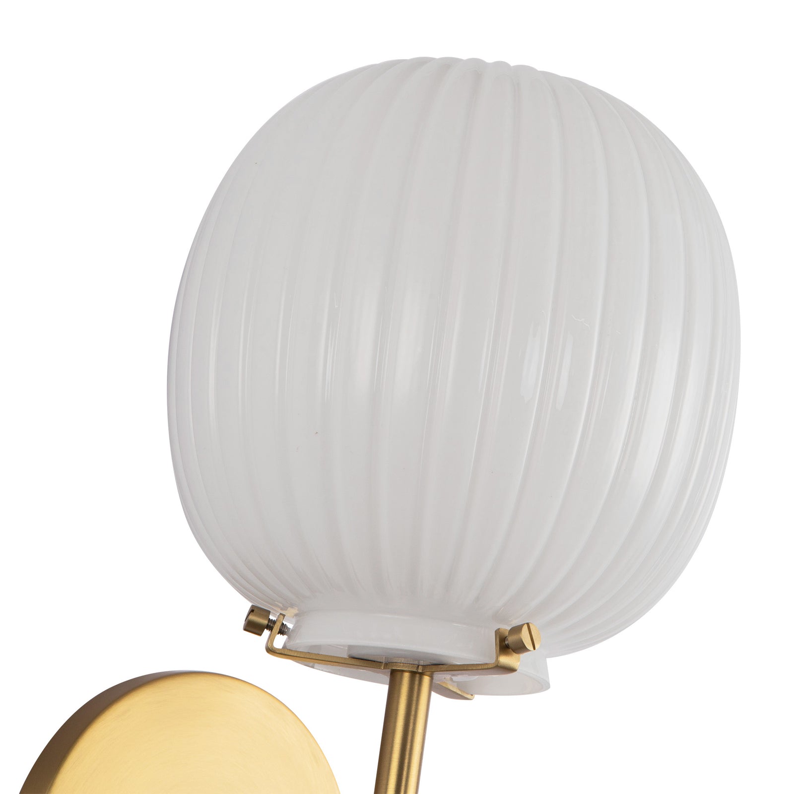 Cherise 7-in Brushed Gold/Glossy Ribbed Opal Glass Socket Wall/Vanity Light
