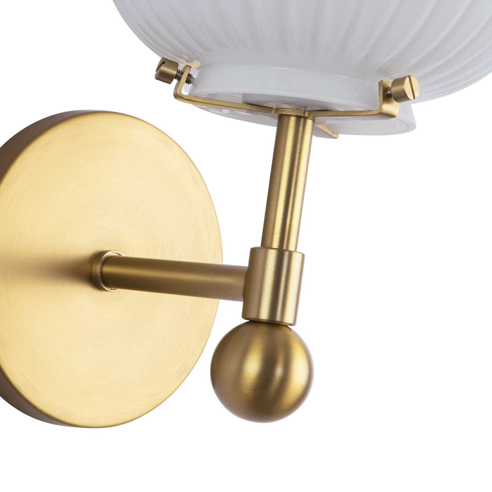 Cherise 7-in Brushed Gold/Glossy Ribbed Opal Glass Socket Wall/Vanity Light